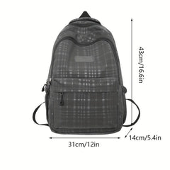 Men's Backpack Laptop Plaid Travel Daypack Schoolbag