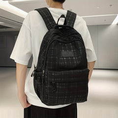 Men's Backpack Laptop Plaid Travel Daypack Schoolbag