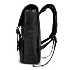 Retro Waterproof PU Leather Backpack for Travel Hiking Camping