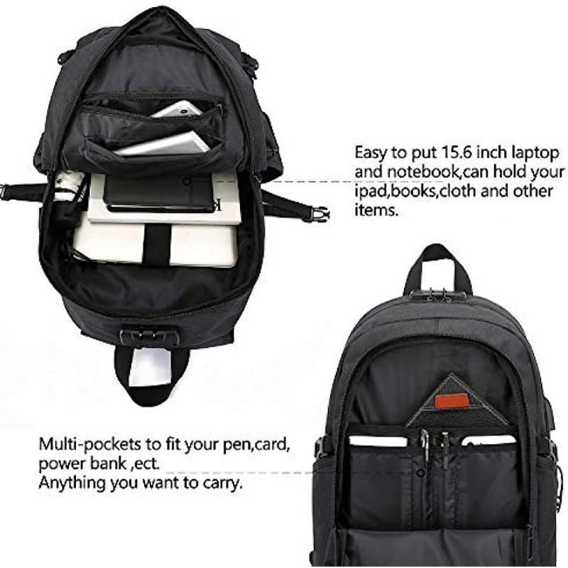 Casual Backpack With USB Charging Port