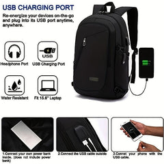 Casual Backpack With USB Charging Port