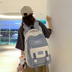Contrast Backpack Large Capacity Waterproof Lightweight