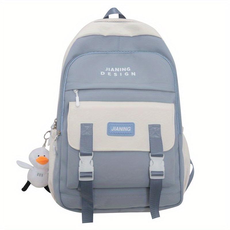 Contrast Backpack Large Capacity Waterproof Lightweight