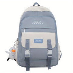 Contrast Backpack Large Capacity Waterproof Lightweight