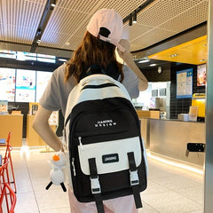 Contrast Backpack Large Capacity Waterproof Lightweight