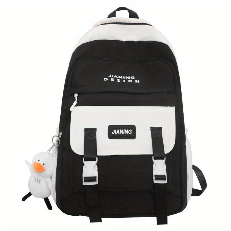 Contrast Backpack Large Capacity Waterproof Lightweight