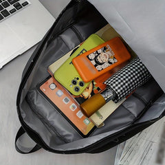Bear Pattern Canvas Backpack Unisex Student Commuter Bag