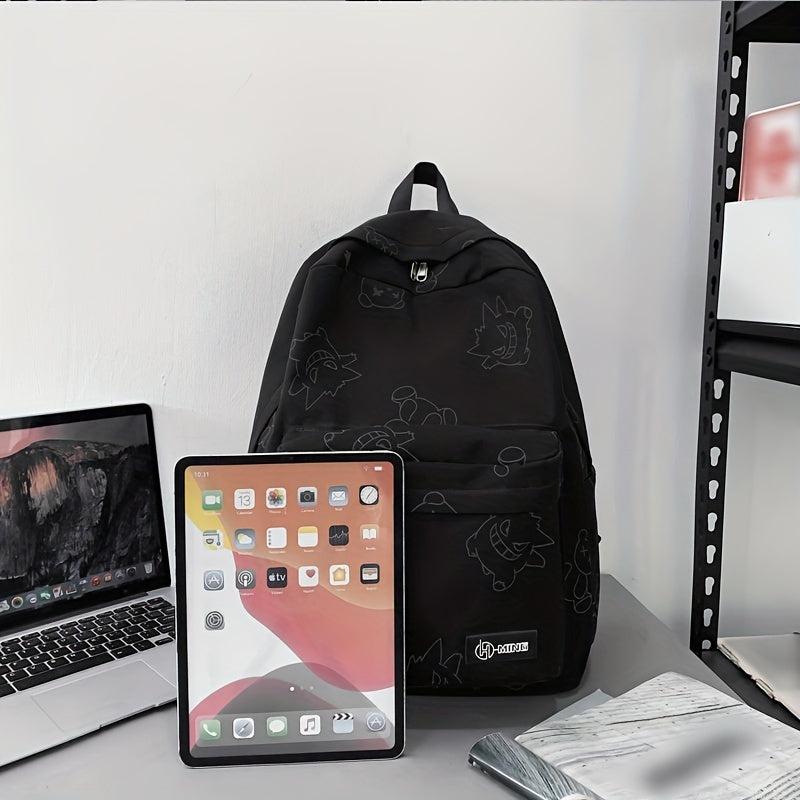 Bear Pattern Canvas Backpack Unisex Student Commuter Bag
