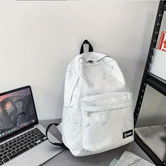Bear Pattern Canvas Backpack Unisex Student Commuter Bag