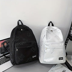 Bear Pattern Canvas Backpack Unisex Student Commuter Bag