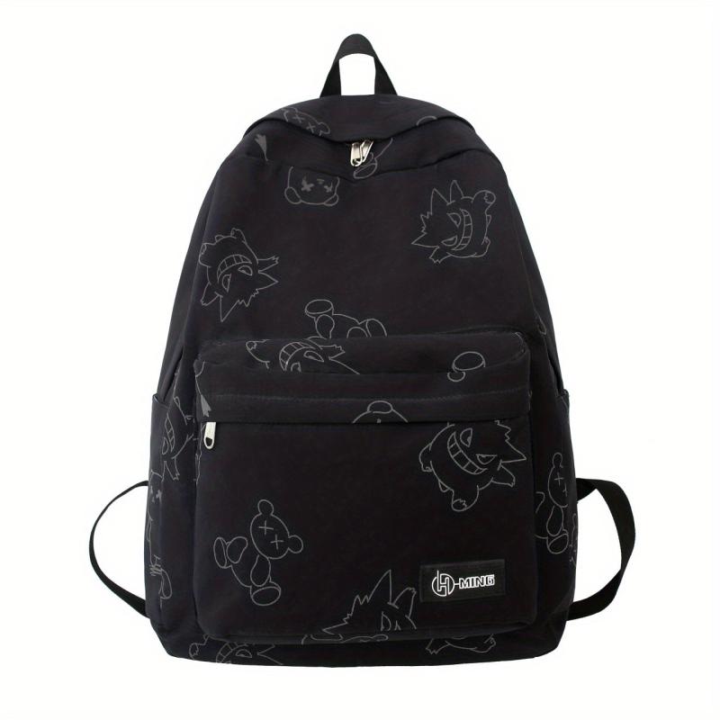 Bear Pattern Canvas Backpack Unisex Student Commuter Bag