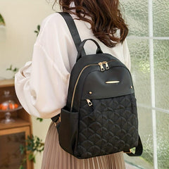 Embroidered Solid Backpack For Travel Commuting