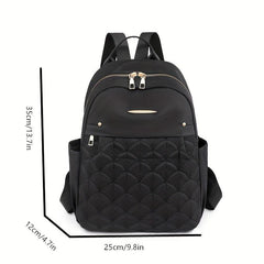 Embroidered Solid Backpack For Travel Commuting