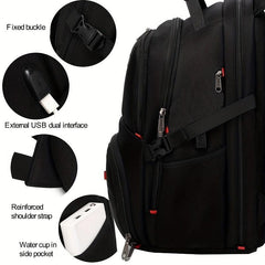 Large Capacity Travel Backpack with USB Charging Port