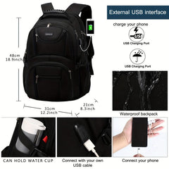 Large Capacity Travel Backpack with USB Charging Port