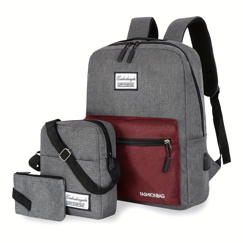 3pcs Business Backpack Crossbody Bag Set