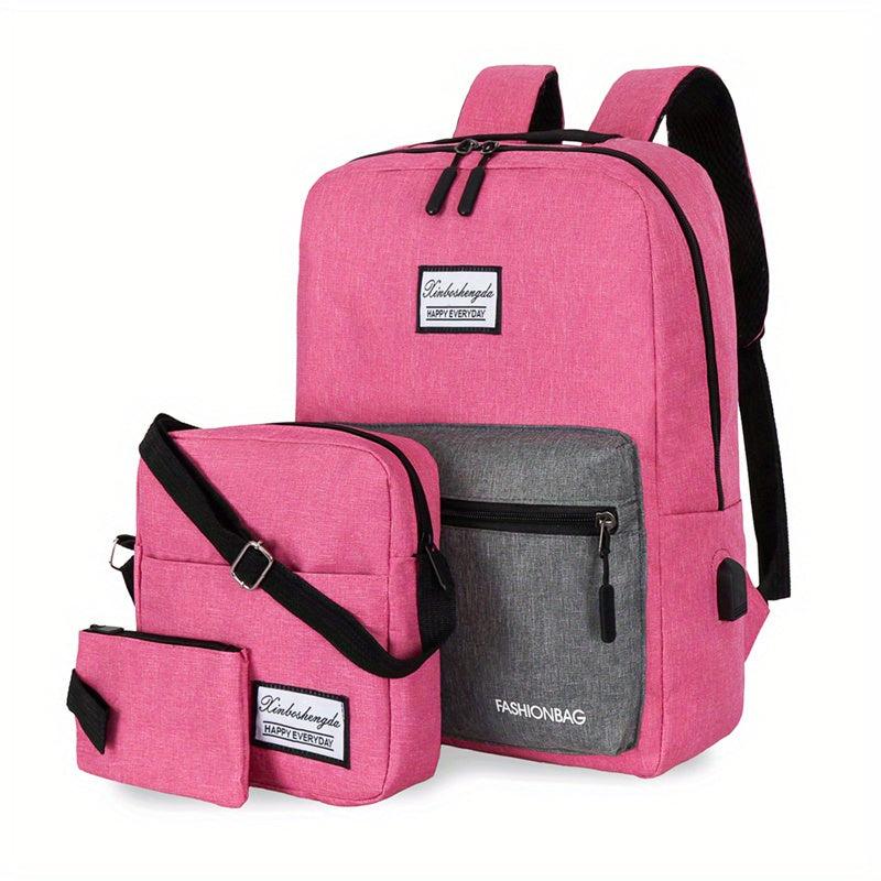 3pcs Business Backpack Crossbody Bag Set
