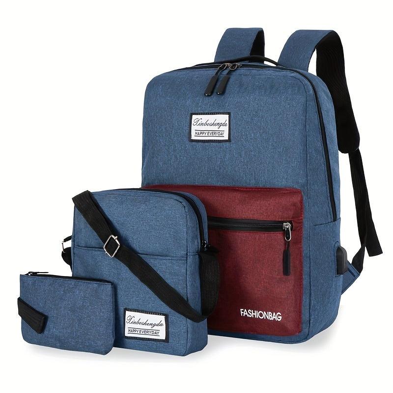 3pcs Business Backpack Crossbody Bag Set