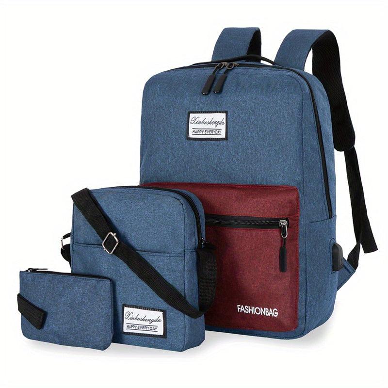 3pcs Business Backpack Crossbody Bag Set