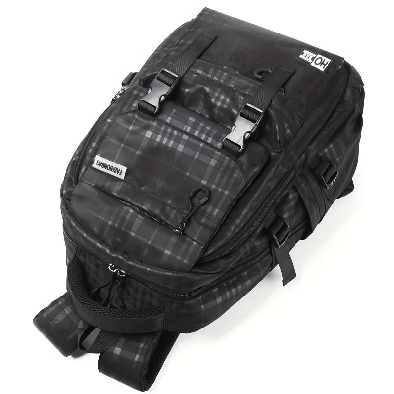 Men's Nylon Backpack Commuter Bag Large Capacity Student School Bag