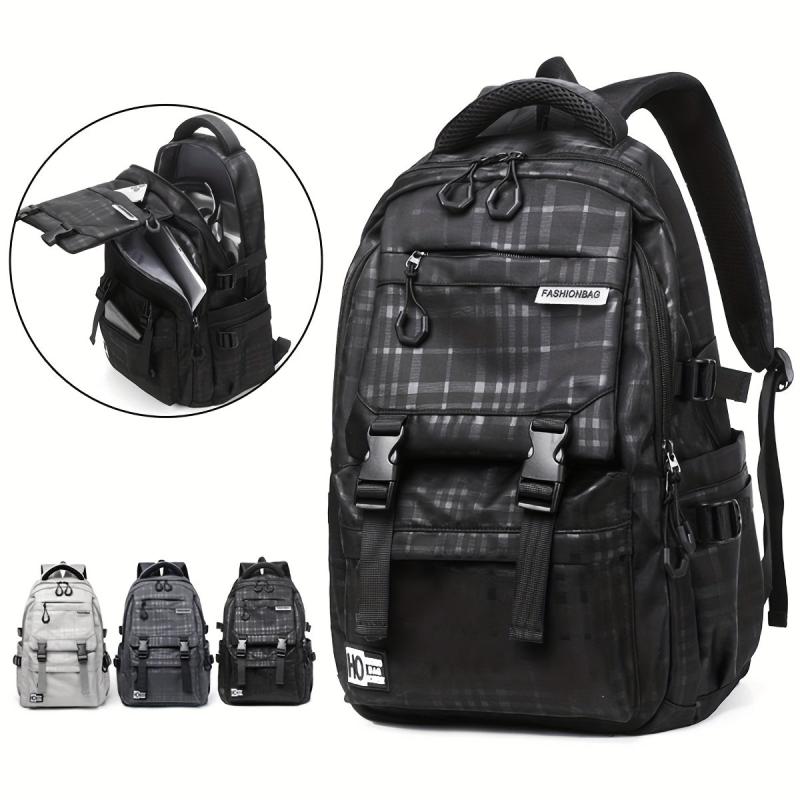 Men's Nylon Backpack Commuter Bag Large Capacity Student School Bag