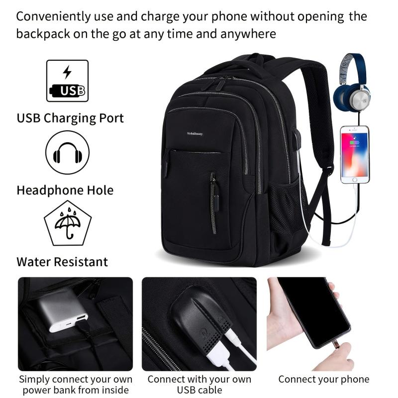 Laptop Backpack School Computer Backpack With USB Charging Port