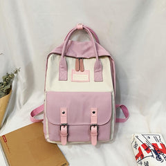 Adjustable Casual Nylon Backpack, Large Capacity