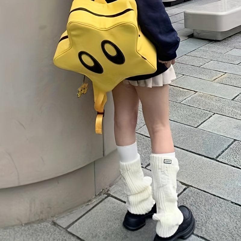Yellow Pentagram Backpack Women's Double Shoulder Schoolbag