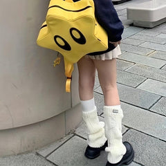 Yellow Pentagram Backpack Women's Double Shoulder Schoolbag