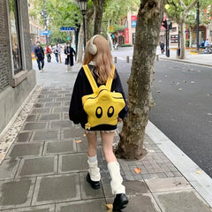 Yellow Pentagram Backpack Women's Double Shoulder Schoolbag