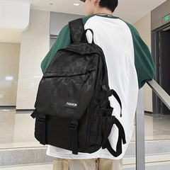Men's Large Capacity Plaid Backpack Schoolbag Travel Bag