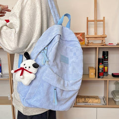 Casual Checkered School Bag Large Capacity Backpack