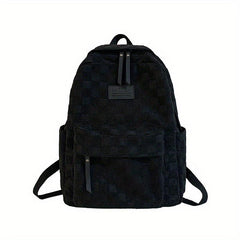 Casual Checkered School Bag Large Capacity Backpack