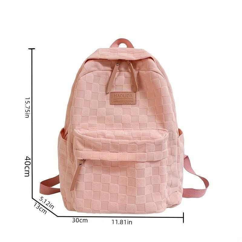 Casual Checkered School Bag Large Capacity Backpack