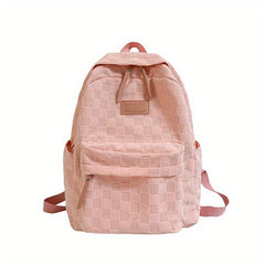 Casual Checkered School Bag Large Capacity Backpack