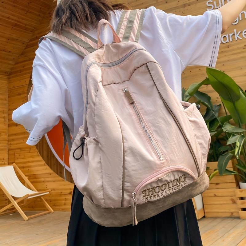 Nylon Vintage Backpack Soft Surface Large Capacity School Commuter Bag