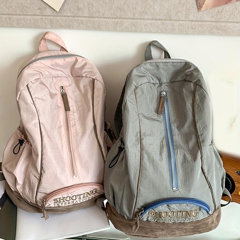 Nylon Vintage Backpack Soft Surface Large Capacity School Commuter Bag