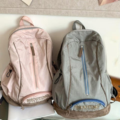 Nylon Vintage Backpack Soft Surface Large Capacity School Commuter Bag