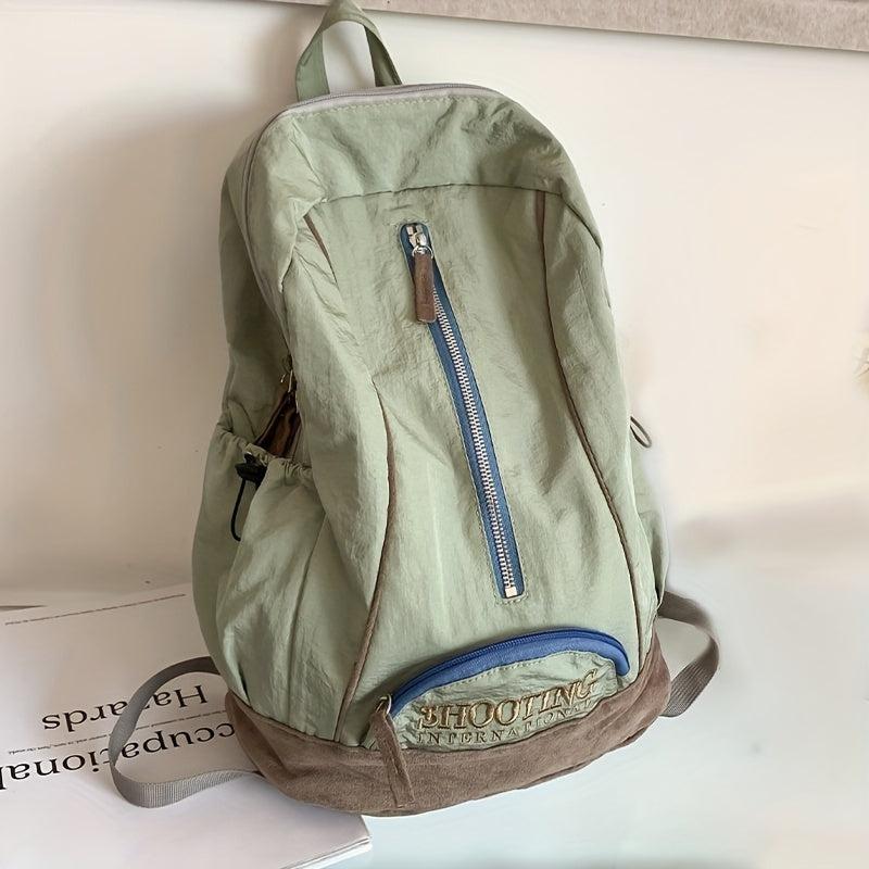 Nylon Vintage Backpack Soft Surface Large Capacity School Commuter Bag