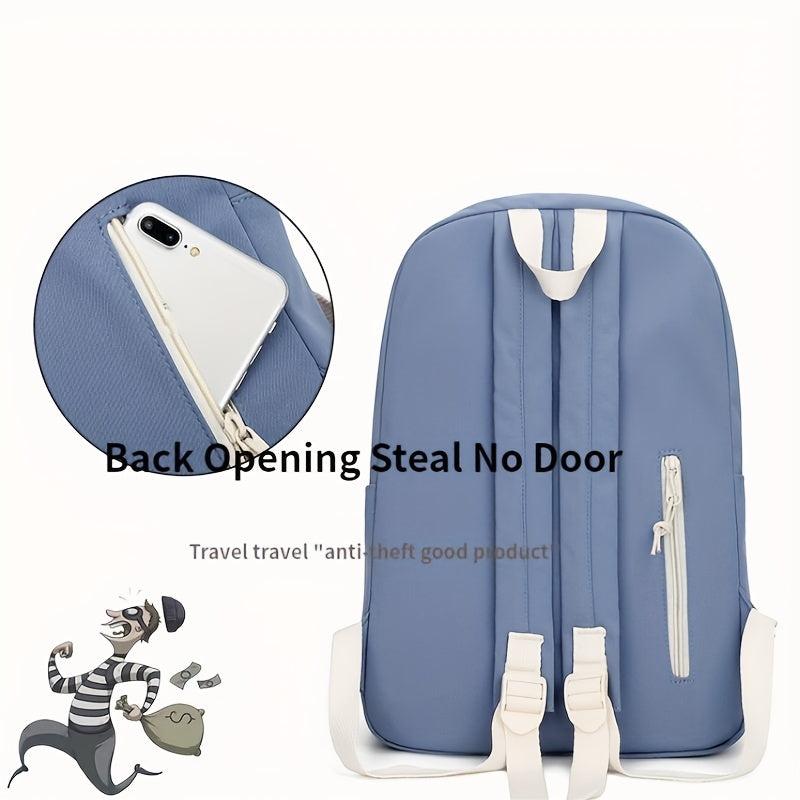 Waterproof Women Backpack Solid School Bag Anti Theft Laptop