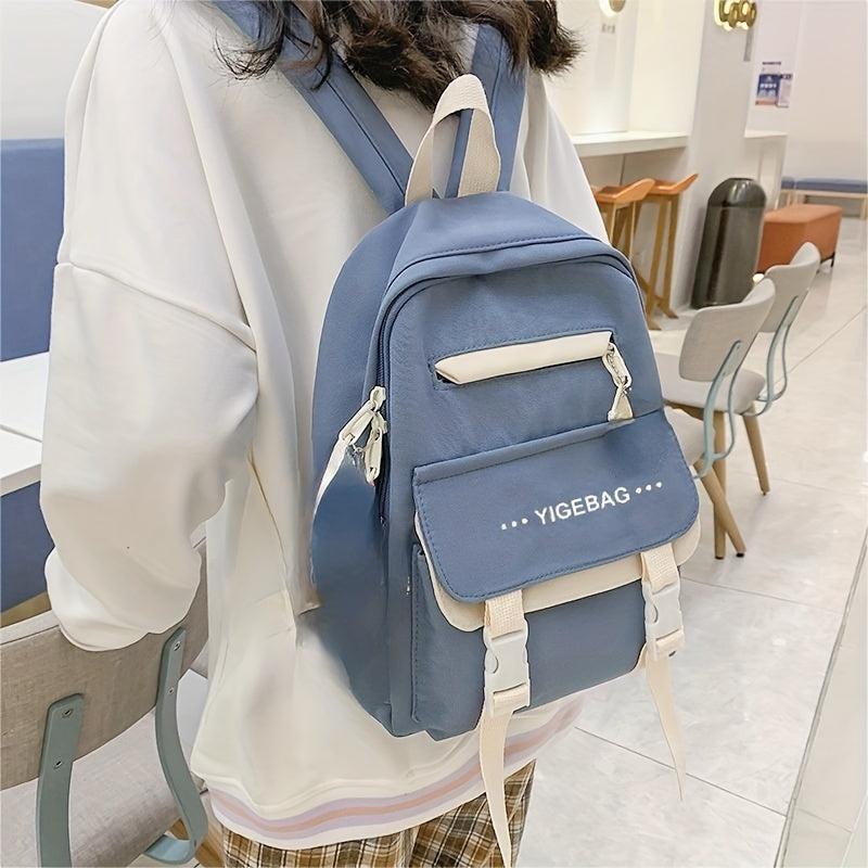 Waterproof Women Backpack Solid School Bag Anti Theft Laptop