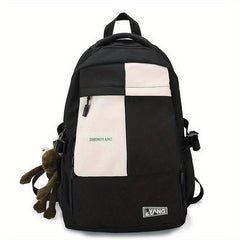 Contrast Backpack Large Capacity SchoolBag For Students