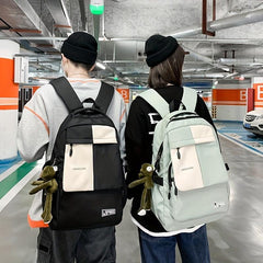 Contrast Backpack Large Capacity SchoolBag For Students