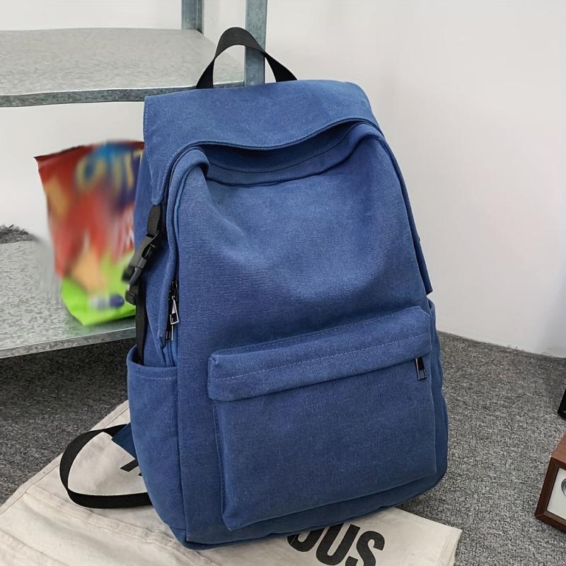 Retro Solid Canvas Sports Backpack