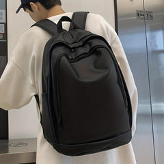 Large Capacity PU Leather Backpack for School and Computer