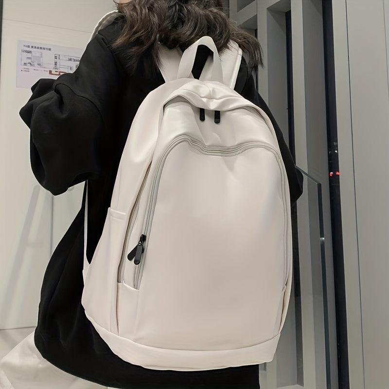 Large Capacity PU Leather Backpack for School and Computer