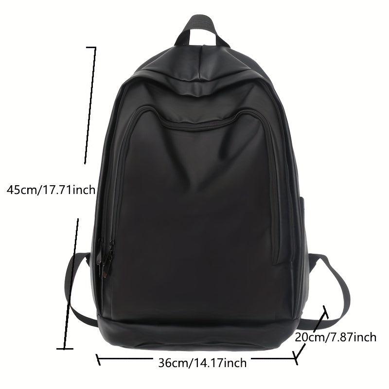 Large Capacity PU Leather Backpack for School and Computer
