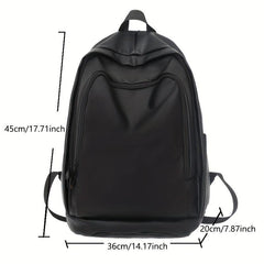 Large Capacity PU Leather Backpack for School and Computer
