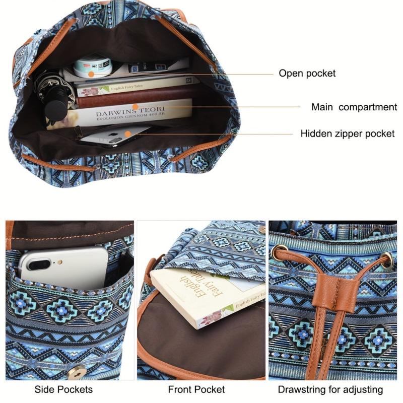 Canvas Backpack Casual Shoulders Bag Travel Daypack Fashionable School Bag