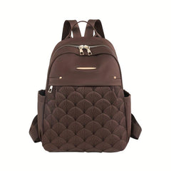 Large Capacity Quilted Nylon Backpack for Travel